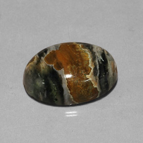 11.51 ct Multicolor Jasper Gemstone, Jasper Gem in Oval Cabochon Shape for Sale.