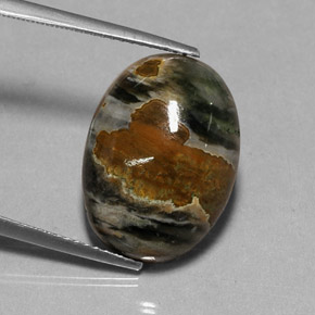 11.51 ct Multicolor Jasper Stone, Natural Jasper in Oval Cabochon Shape for Sale
