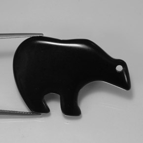 36.77 ct Black Jasper Stone, Natural Jasper in Carved Bear Shape for Sale