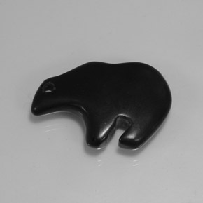 21.09 ct Black Jasper Gemstone, Jasper Gem in Carved Bear Shape for Sale.