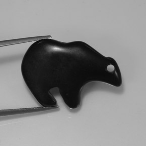 21.09 ct Black Jasper Stone, Natural Jasper in Carved Bear Shape for Sale