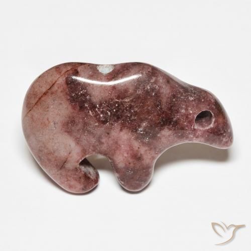 26.66 ct Multicolor Jasper Stone, Natural Jasper in Bear Carving with Hole Shape for Sale