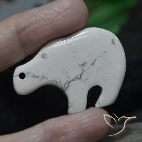 41.63 ct Multicolor Jasper Stone, Natural Jasper in Bear Carving with Hole Shape for Sale