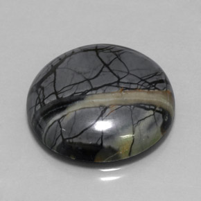 30.49 ct Multicolor Jasper Stone, Natural Jasper in Round Cabochon Shape for Sale