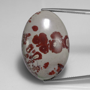 37.87 ct Multicolor Jasper Gemstone, Jasper Gem in Oval Cabochon Shape for Sale.