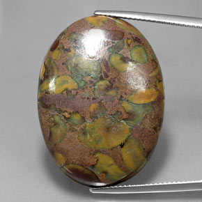 37.51 ct Multicolor Jasper Gemstone, Jasper Gem in Oval Cabochon Shape for Sale.