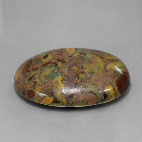 37.51 ct Multicolor Jasper Stone, Natural Jasper in Oval Cabochon Shape for Sale