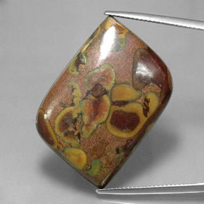 34.76 ct Multicolor Jasper Gemstone, Jasper Gem in Fancy Cabochon Shape for Sale.
