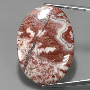 43.95 ct Multicolor Jasper Gemstone, Jasper Gem in Oval Cabochon Shape for Sale.