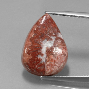 10.75 ct Multicolor Jasper Gemstone, Jasper Gem in Pear Cabochon Shape for Sale.