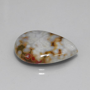 11.87 ct Multicolor Jasper Stone, Natural Jasper in Pear Cabochon Shape for Sale