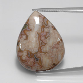 13.92 ct Multicolor Jasper Gemstone, Jasper Gem in Pear Cabochon Shape for Sale.