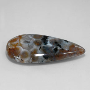 22.85 ct Multicolor Jasper Stone, Natural Jasper in Pear Cabochon Shape for Sale