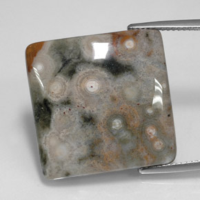 23.39 ct Multicolor Jasper Gemstone, Jasper Gem in Square Cabochon Shape for Sale.