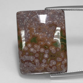 26.22 ct Multicolor Jasper Gemstone, Jasper Gem in Baguette Cabochon Shape for Sale.