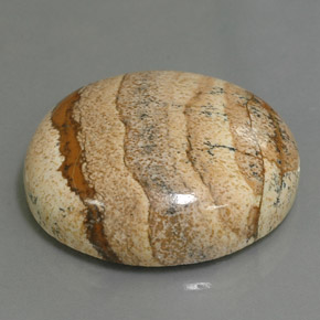 38.01 ct Multicolor Jasper Stone, Natural Jasper in Oval Cabochon Shape for Sale