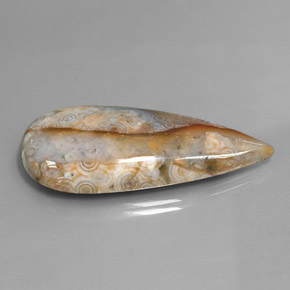 44.77 ct Multicolor Jasper Stone, Natural Jasper in Pear Cabochon Shape for Sale