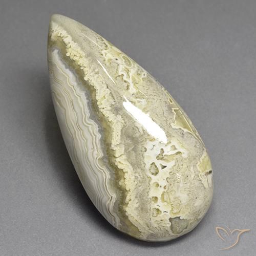 30.27ct Natural Multicolor Jasper, Pear Shape, Opaque