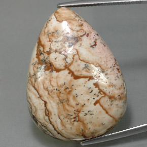 38.83 ct Multicolor Jasper Gemstone, Jasper Gem in Pear Cabochon Shape for Sale.