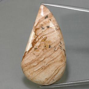 Multicolor Jasper Gem - 47.3ct Half Heart Cabochon (ID: 348783)
