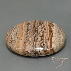 65.05 ct Multicolor Jasper Stone, Natural Jasper in Oval Cabochon Shape for Sale