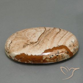 61.25 ct Multicolor Jasper Stone, Natural Jasper in Oval Cabochon Shape for Sale