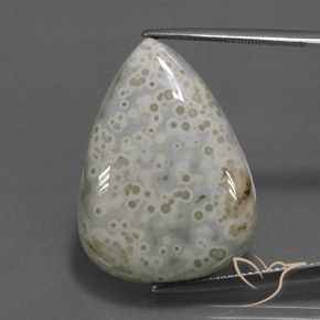 34.98ct Natural Multicolor Jasper, Pear Shape, Opaque
