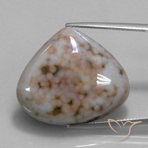 32.82ct Natural Multicolor Jasper, Pear Shape, Opaque