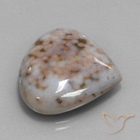 32.82 ct Multicolor Jasper Stone, Natural Jasper in Pear Cabochon Shape for Sale