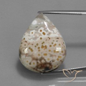 33.07ct Natural Multicolor Jasper, Pear Shape, Opaque
