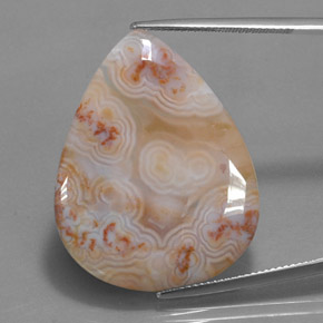 25.49 ct Multicolor Jasper Gemstone, Jasper Gem in Pear Cabochon Shape for Sale.