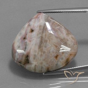 32.85ct Natural Multicolor Jasper, Pear Shape, Opaque