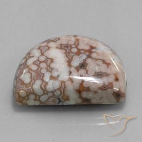 35.32 ct Multicolor Jasper Stone, Natural Jasper in Half Moon Cabochon Shape for Sale