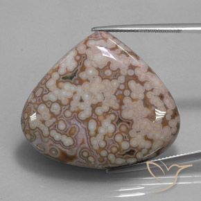 Jaspe Multicolor Cabujón Pera de 35,7 x 31,2mm de Indonesia, peso de 52.1ct, piedra preciosa No tratado de forma natural en claridad Opaco, Jaspe de 1 pieza: el color es Multicolor, dureza Mohs de 6.5 - 7 Adecuado para joyas de uso diario, Photo A