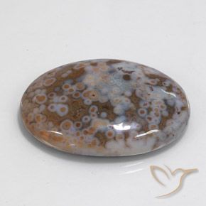 43.68 ct Multicolor Jasper Stone, Natural Jasper in Oval Cabochon Shape for Sale