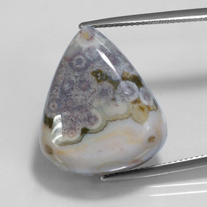 29.32 ct Multicolor Jasper Gemstone, Jasper Gem in Pear Cabochon Shape for Sale.
