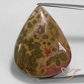 41.21ct Natural Multicolor Jasper, Pear Shape, Opaque