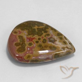 41.21 ct Multicolor Jasper Stone, Natural Jasper in Pear Cabochon Shape for Sale