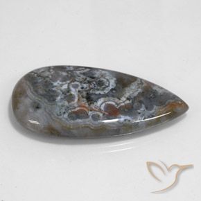 44.98 ct Multicolor Jasper Stone, Natural Jasper in Pear Cabochon Shape for Sale
