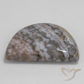 30.93 ct Multicolor Jasper Stone, Natural Jasper in Half Moon Cabochon Shape for Sale