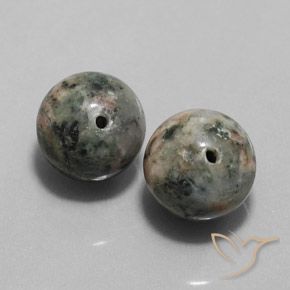 24.81 ctw Multicolor Jasper Stones, Natural Jasper in Drilled Sphere Shape for Sale