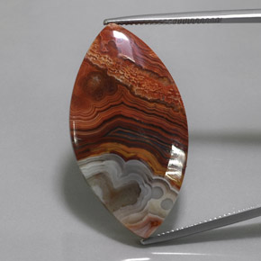 29.57 ct Multicolor Jasper Gemstone, Jasper Gem in Marquise Cabochon Shape for Sale.