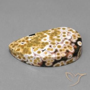 11.97 ct Multicolor Jasper Stone, Natural Jasper in Half Heart Cabochon Shape for Sale