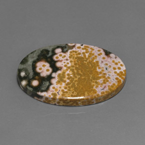 38.01 ct Multicolor Jasper Stone, Natural Jasper in Oval Cabochon Shape for Sale