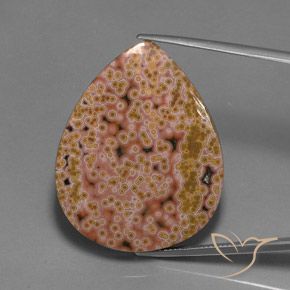 44.44ct Natural Multicolor Jasper, Pear Shape, Opaque