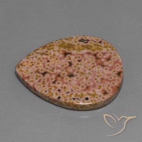 44.44 ct Multicolor Jasper Stone, Natural Jasper in Pear Cabochon Shape for Sale