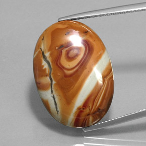 Multicolor Jasper Gem - 19.2ct Oval Cabochon (ID: 363295)