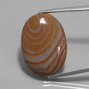 Multicolore Diaspro Gem - 15.6ct Ovale cabochon (ID: 363366)