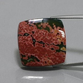 31.23 ct Multicolor Jasper Gemstone, Jasper Gem in Cushion Cabochon Shape for Sale.