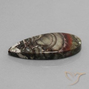 16.94 ct Multicolor Jasper Stone, Natural Jasper in Pear Cabochon Shape for Sale
